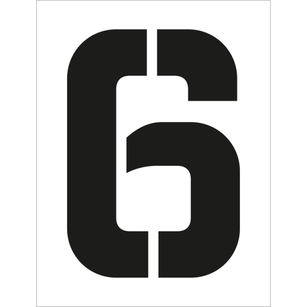 Sjablon for tall 6 - Plast