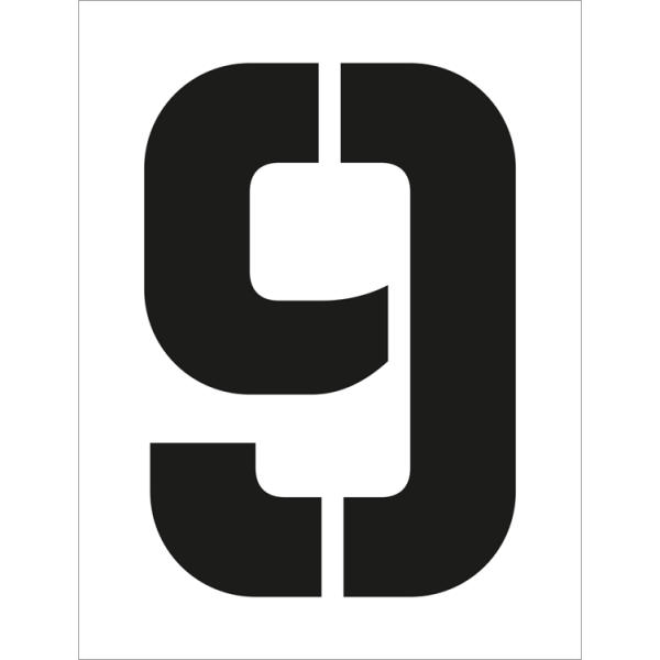 Sjablon for tall 9 - Plast