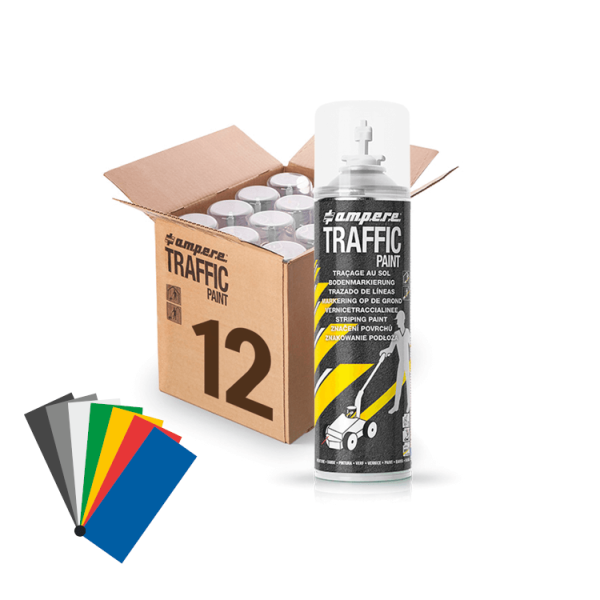 12 bokser med TRAFIKK-markeringsspray - Velg mellom flere farger