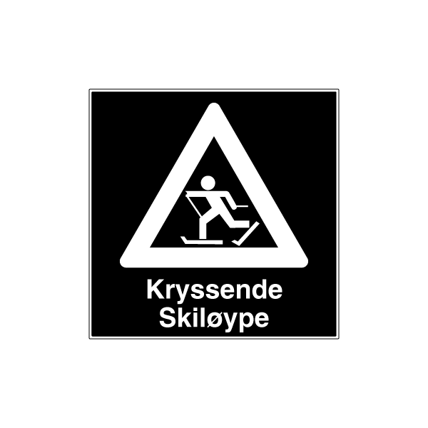 Kryssende skiløype skilt - 3 mm refleks dibond - 50 x 50 cm